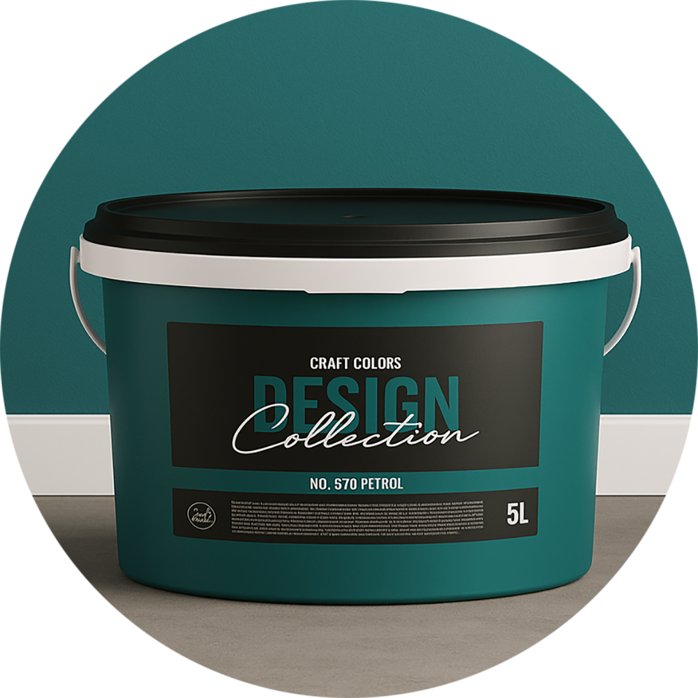 Wandfarbe edelmatt Petrol No. 570 Design Collection 5L