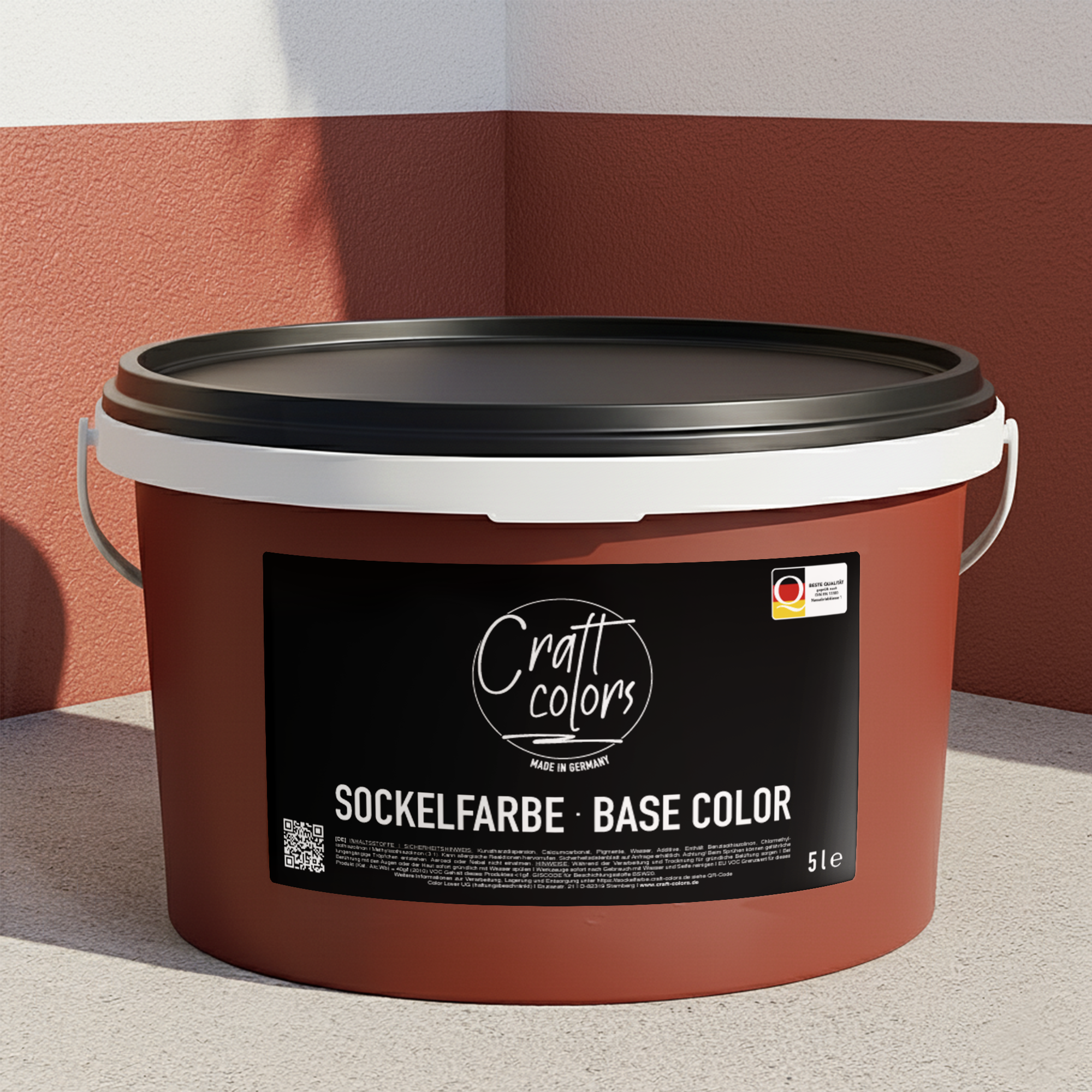 Sockelfarbe / Fassadenfarbe 5L | Ziegelrot