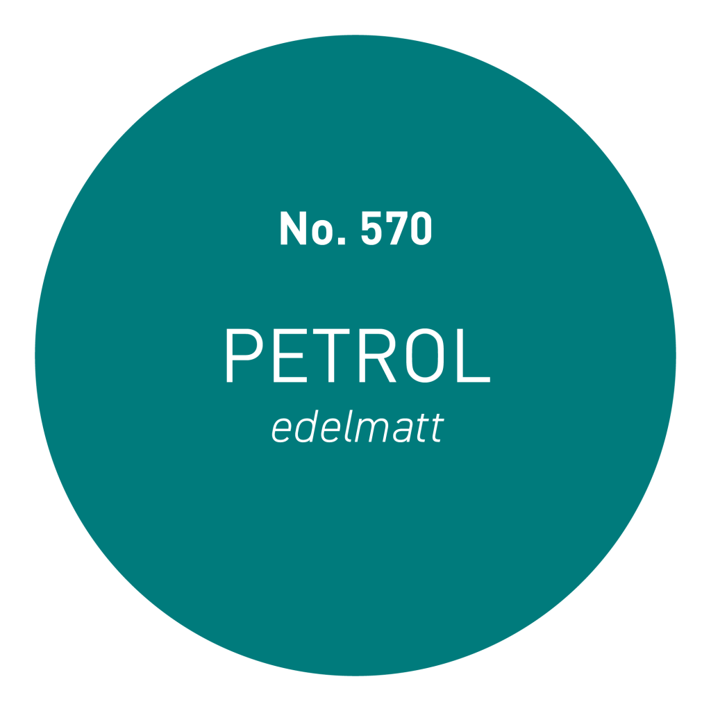 Wandfarbe Petrol No. 570 in edelmatt, Teil der Craft colors Design Collection, hoch atmungsaktiv und lösemittelfrei.