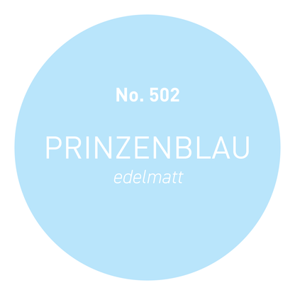 Wandfarbe Prinzenblau No. 502 in edelmatte Oberfläche, Teil der Craft colors Design Collection.