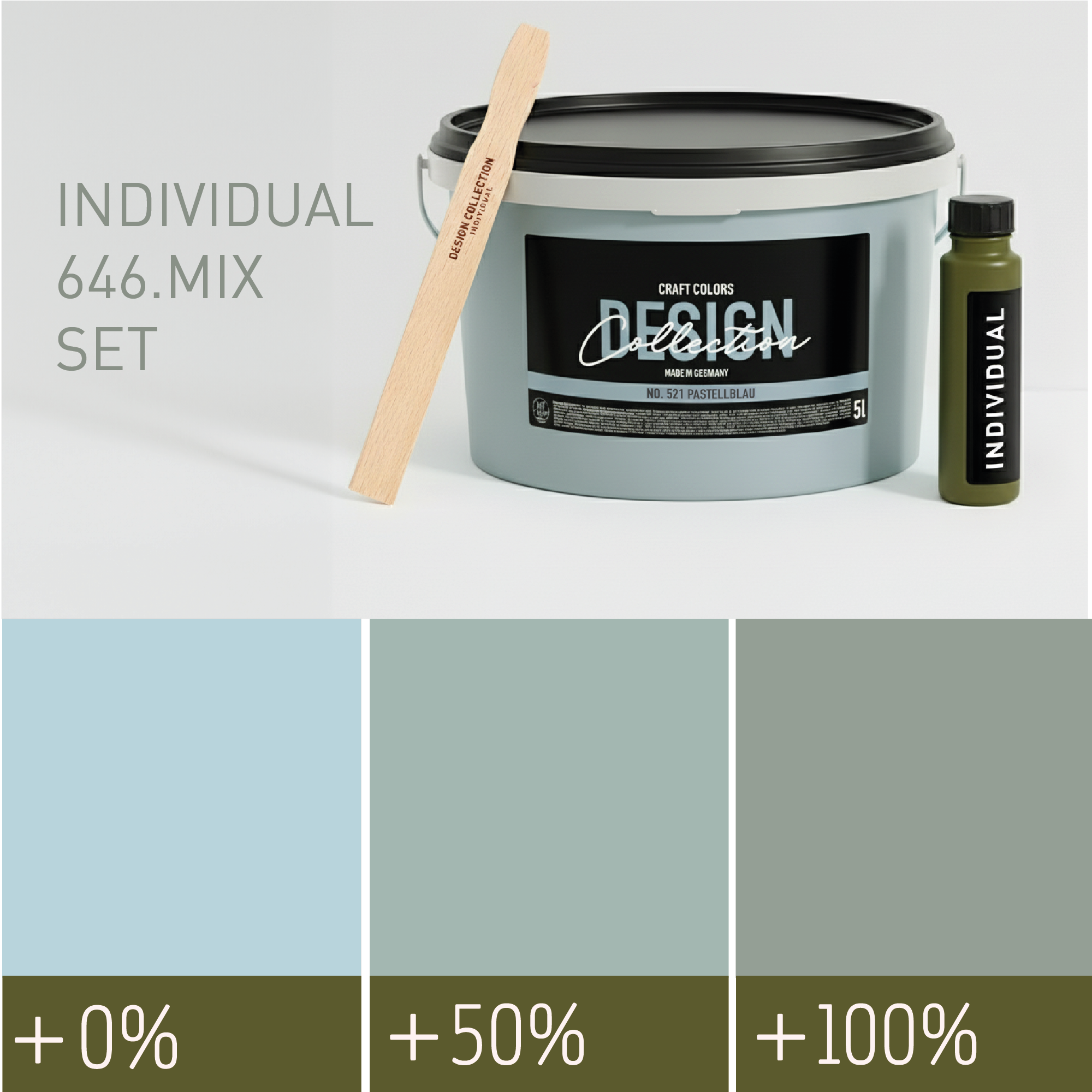 Wandfarbe Graugrün No. 646.mix Individual ( 5,25 L) edelmatt