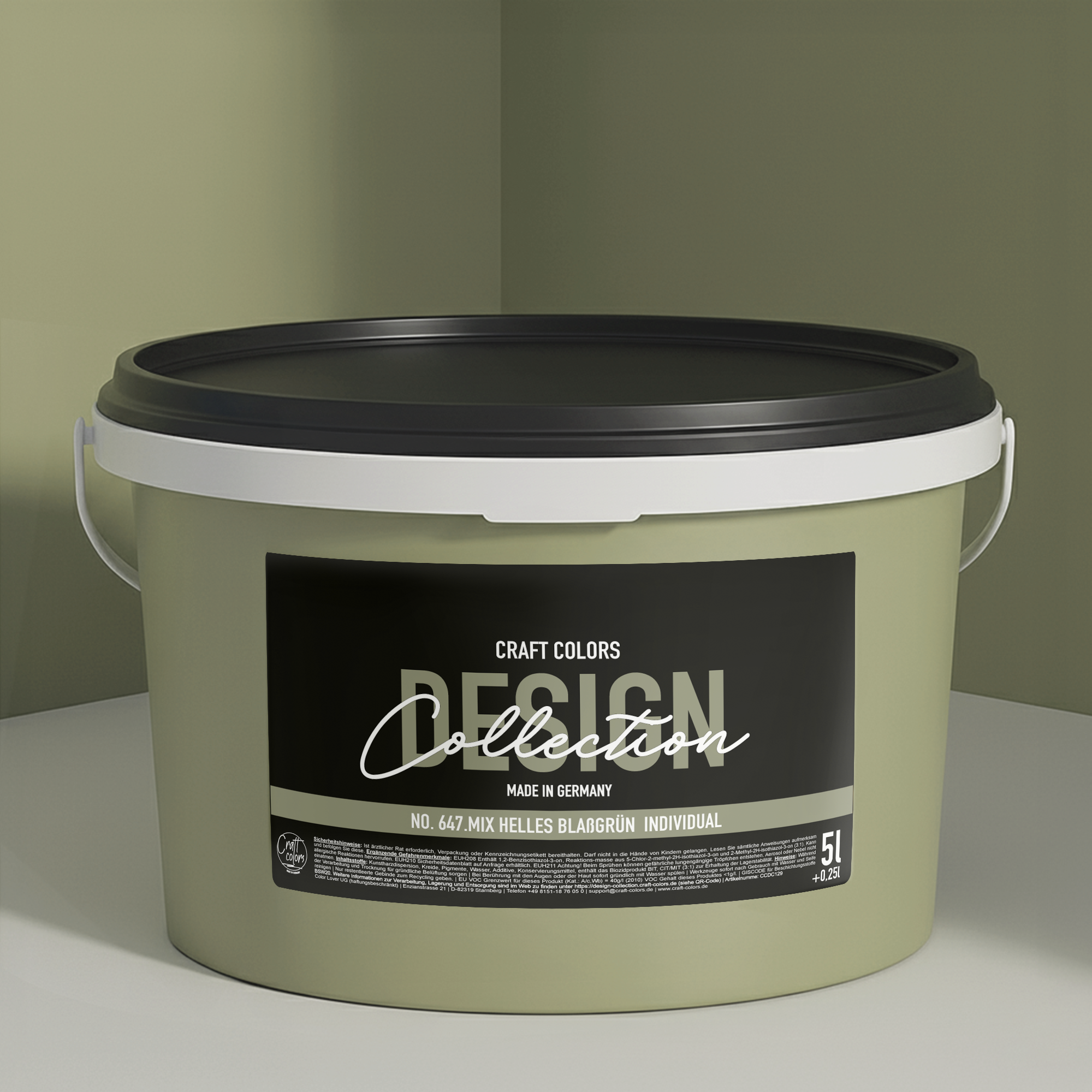 Wandfarbe Blaßgrün No. 647.mix Individual ( 5,25 L) edelmatt