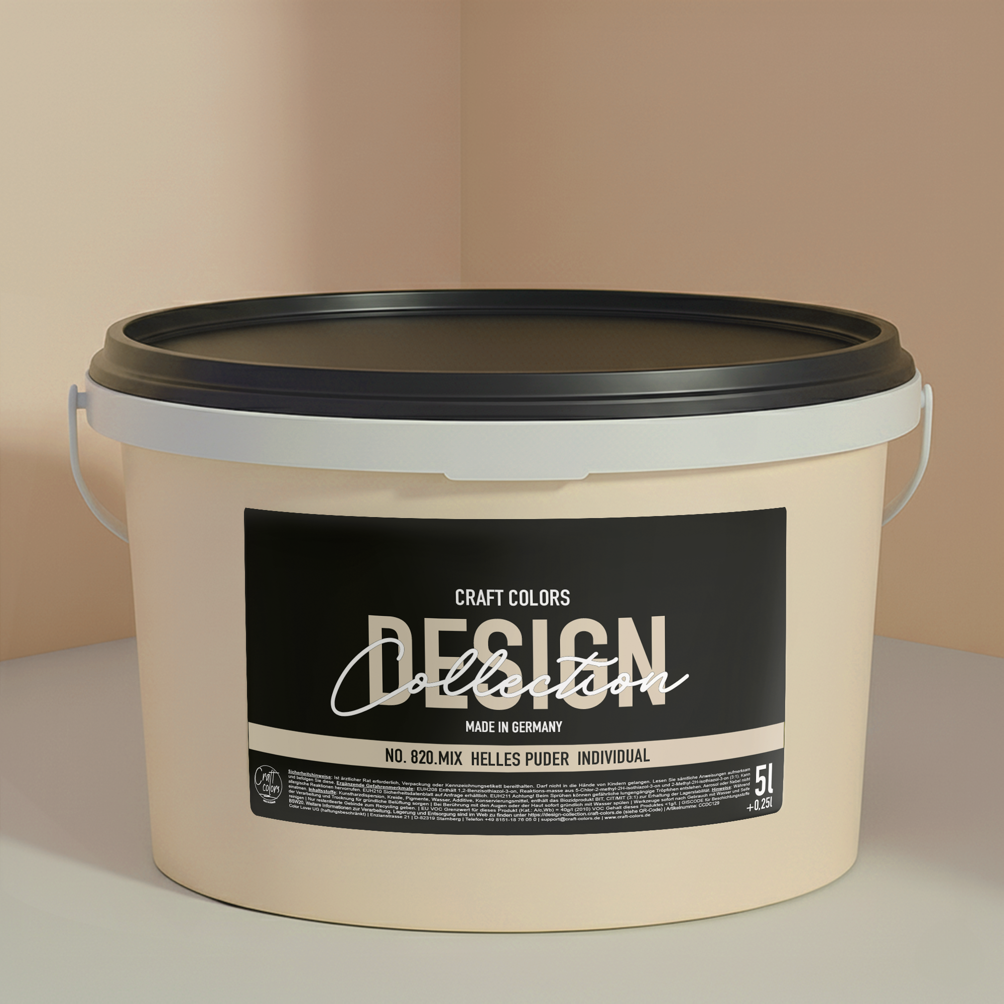 Wandfarbe helles Puder No. 820.mix Individual ( 5,25 L) edelmatt