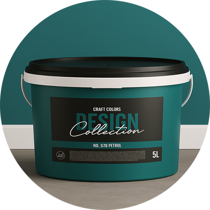 Wandfarbe edelmatt Petrol No. 570 Design Collection 5L