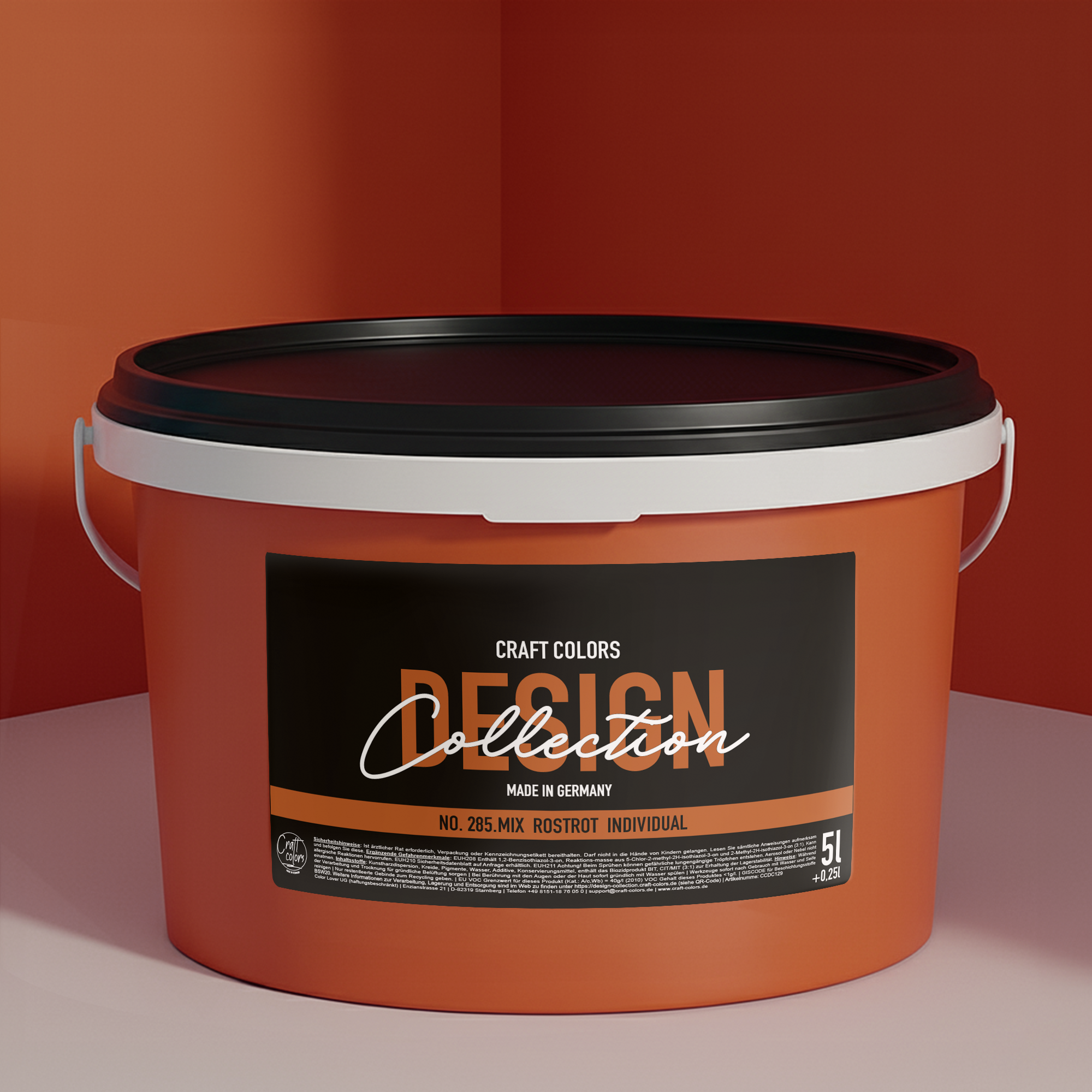 Wandfarbe Rostrot No. 285.mix Individual ( 5,25 L) edelmatt