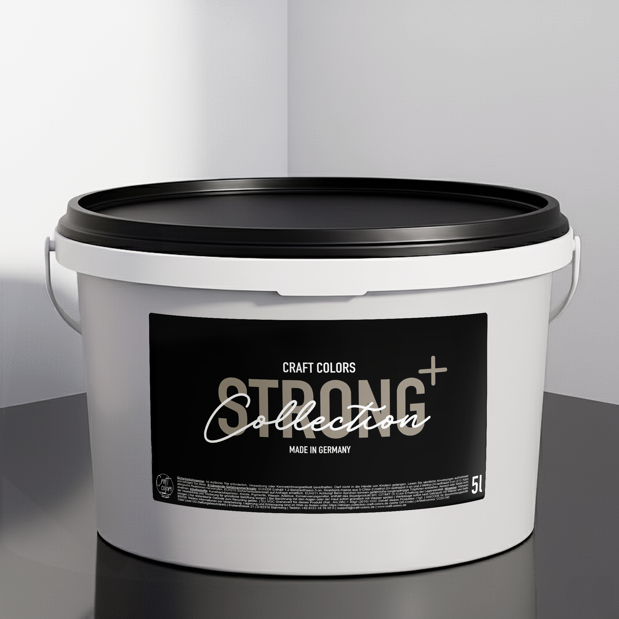 Wandfarbe edelmatt (5L) Lichtgrau / Seidengrau No. 715, Nassabriebklasse 1, Strong+ Collection