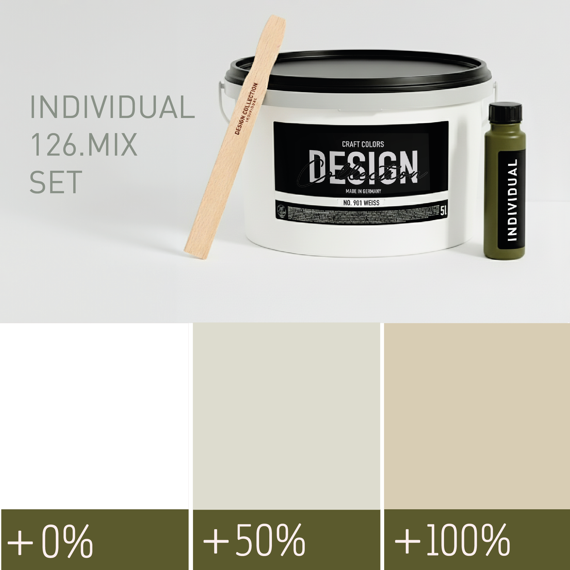 Wandfarbe weiches Vanillegrau No. 126.mix Individual ( 5,25 L) edelmatt