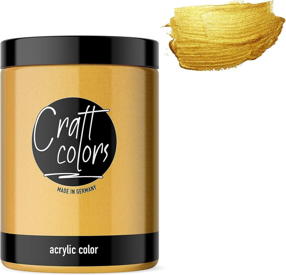 Acrylfarbe edel GOLD 750ml | Made in Germany - Craft Colors