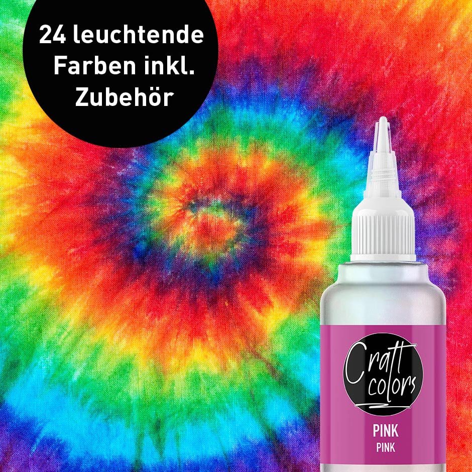 Batik Set, 24 x leuchtende Batikfarben inkl. Zubehör - Craft Colors