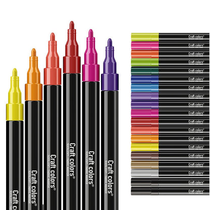 Craft colors® Textilstifte Set, 20 x Textilmarker, waschmaschinenfest - Craft Colors