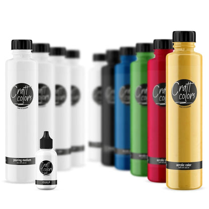 Pouring Set | XL inkl. Pouring Medium & Silikon Öl - Craft Colors